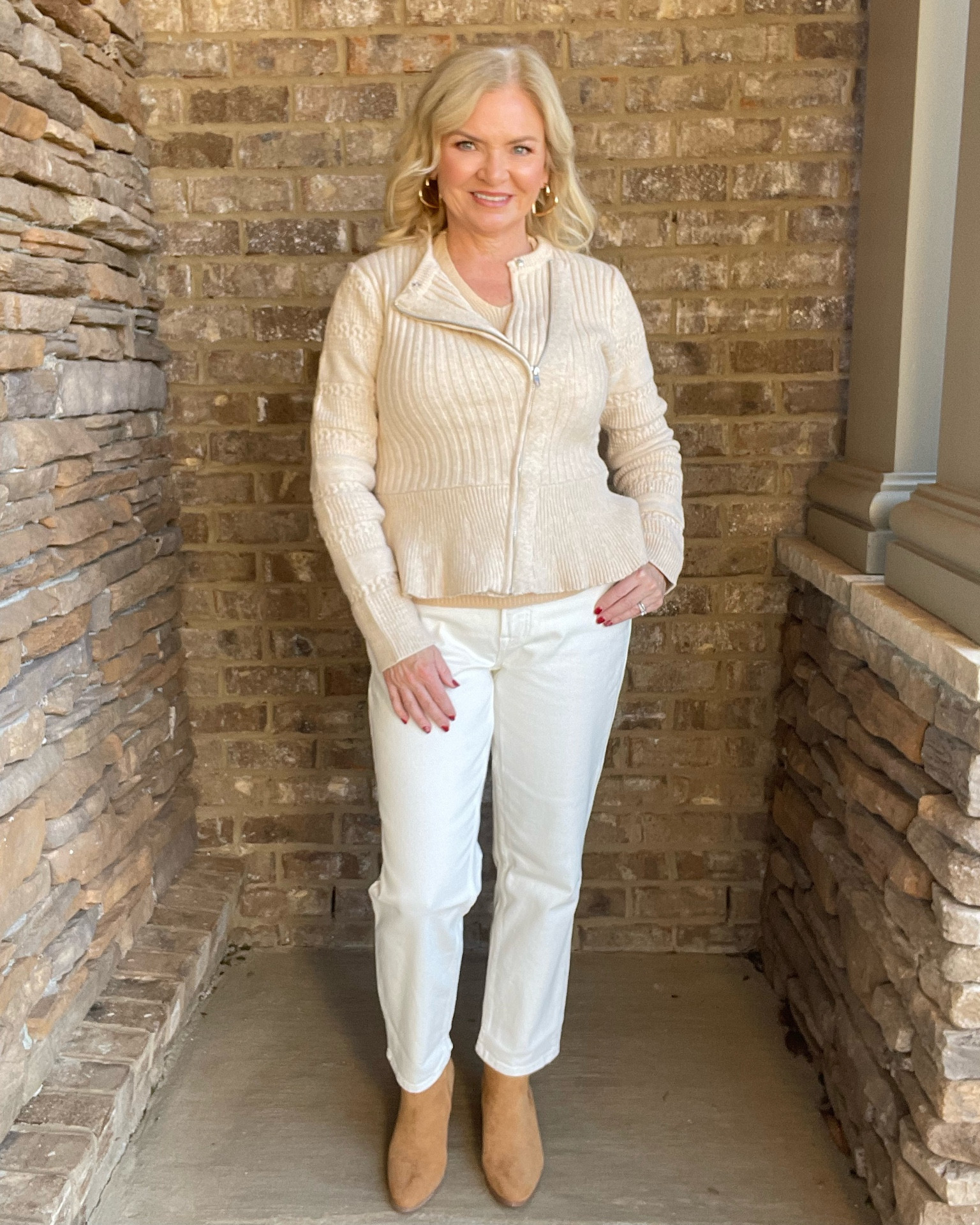Love this winter white look, all from Walmart! 
Boots
Jeans
Work outfit
Business casual
Moto jacket
Winter white
Walmart finds
Walmart fashion

#LTKshoecrush #LTKFind #LTKstyletip