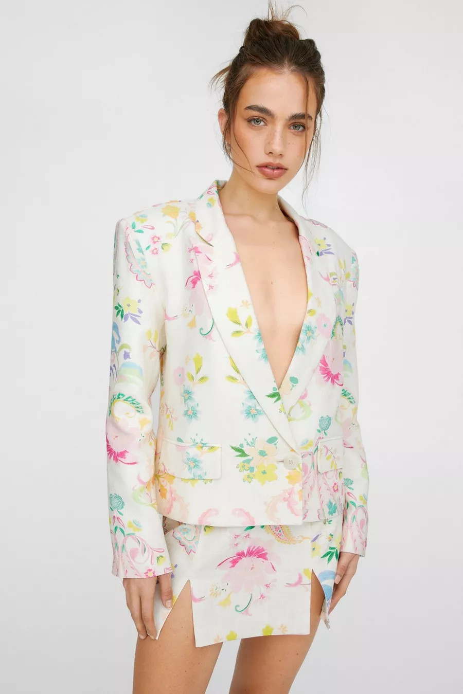 Premium Floral Linen Mini Skirt | Nasty Gal US