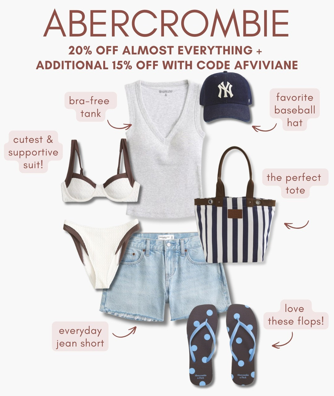 [7/16/26] Abercrombie Sale outfit inspo! *Use code AFVIVIANE to get an additional 15% off almost everything in stores and online at checkout from July 16, 2026 to July 20, 2026 in US/CA. Exclusions apply. See details online.

#LTKootd #LTKSeasonal #LTKSaleAlert