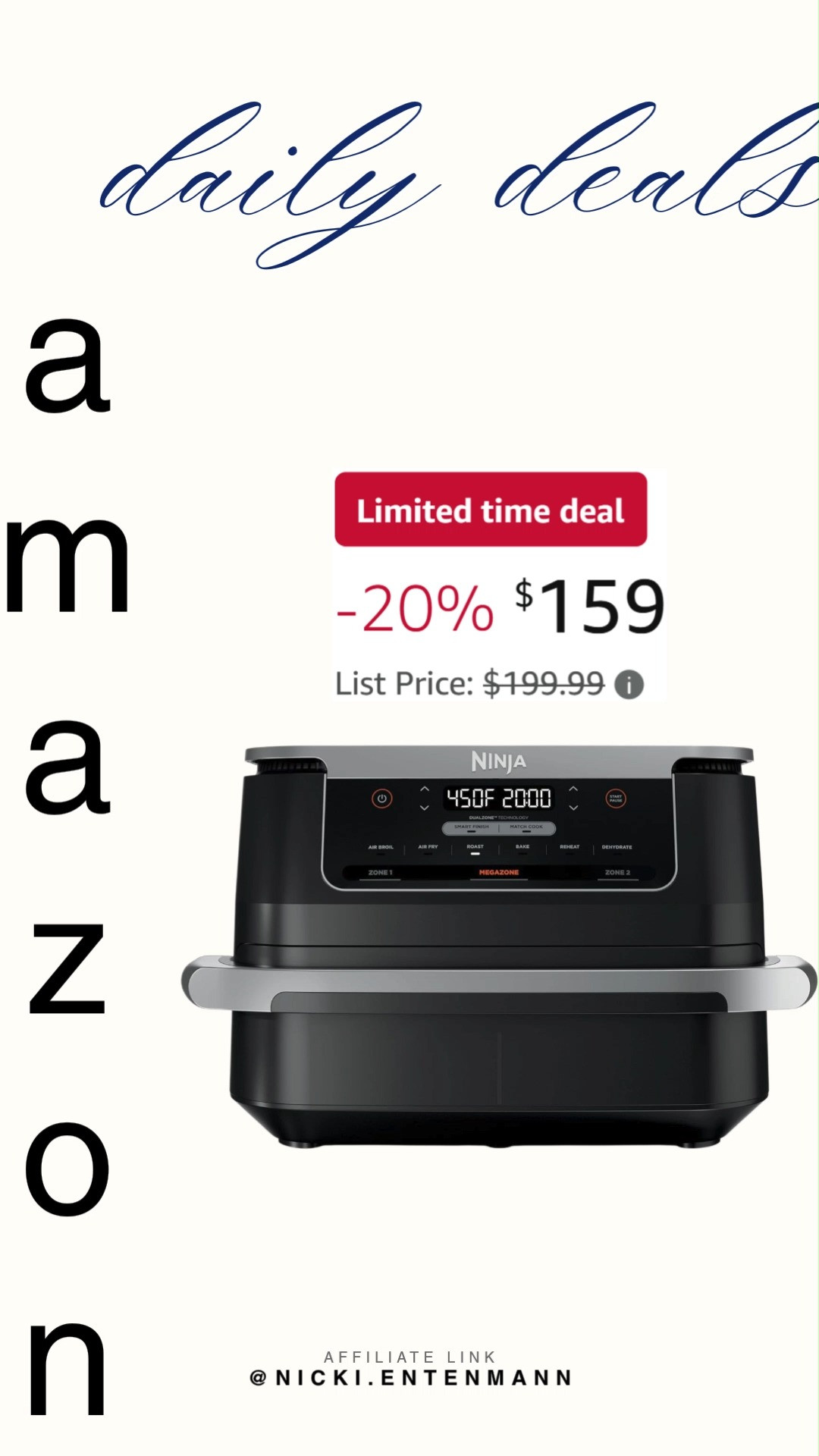 The Ninja Foodi Air Fryer 6‑in‑1 with 7‑QT MegaZone makes cooking full meals easy, crispy, and fun. Big flavor, less fuss, all in one smart kitchen hero. 🍗🔥✨  

#NinjaFoodi #AirFryer #KitchenAppliances #CookingMadeEasy #HealthyCooking #HomeChef #QuickMeals #KitchenGadgets #MealPrep #CrispyGoodness 

 #LTKfoodie #LTKHome #LTKSaleAlert