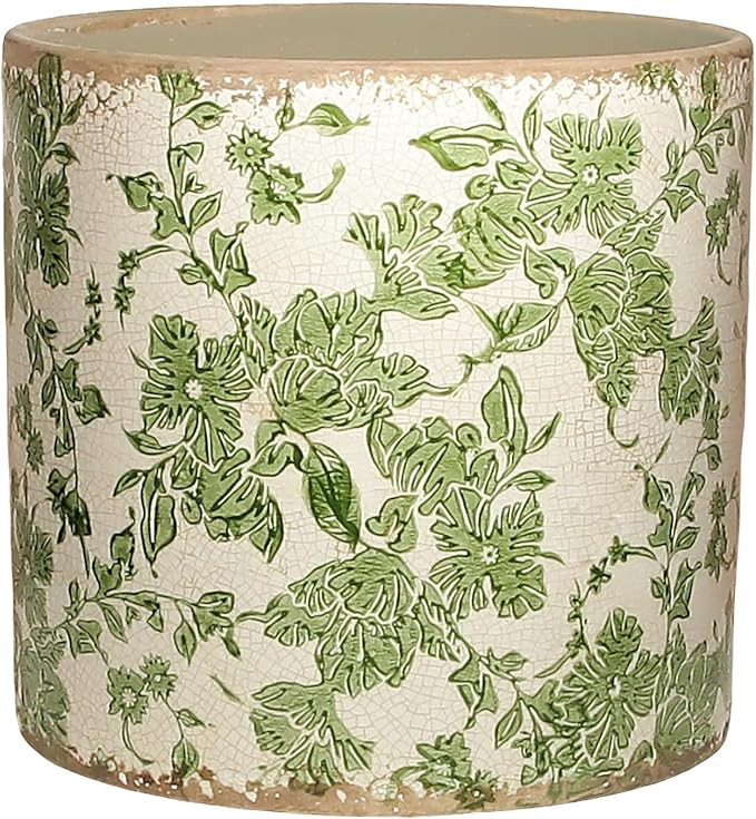 7.7" Large Green Plant Pots, Flower Pots Without Drainage, French Country Farmhouse Pots for Plan... | Amazon (US)