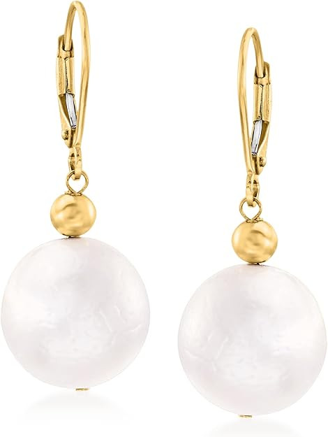 Ross-Simons 13-14mm Cultured Pearl Drop Earrings in 14kt Yellow Gold | Amazon (US)