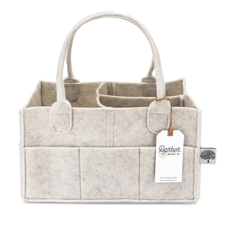 Parker Baby Co. Felt Diaper Caddy Regular - White | Target