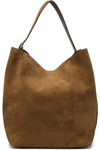 Brown Belted Suede Tote | SSENSE