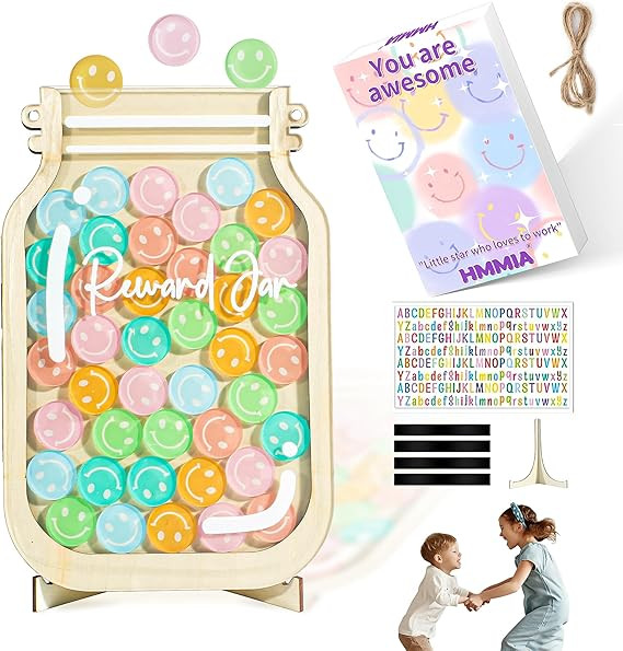 Personalized Magnetic Reward Jar, Smiley Faces Jar with Colorful Letter Stickers, Ideal for Class... | Amazon (US)