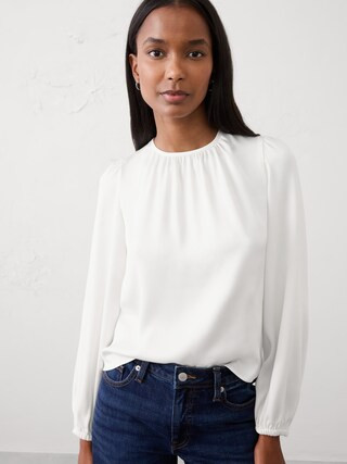 Volume-Sleeve Top | Banana Republic Factory