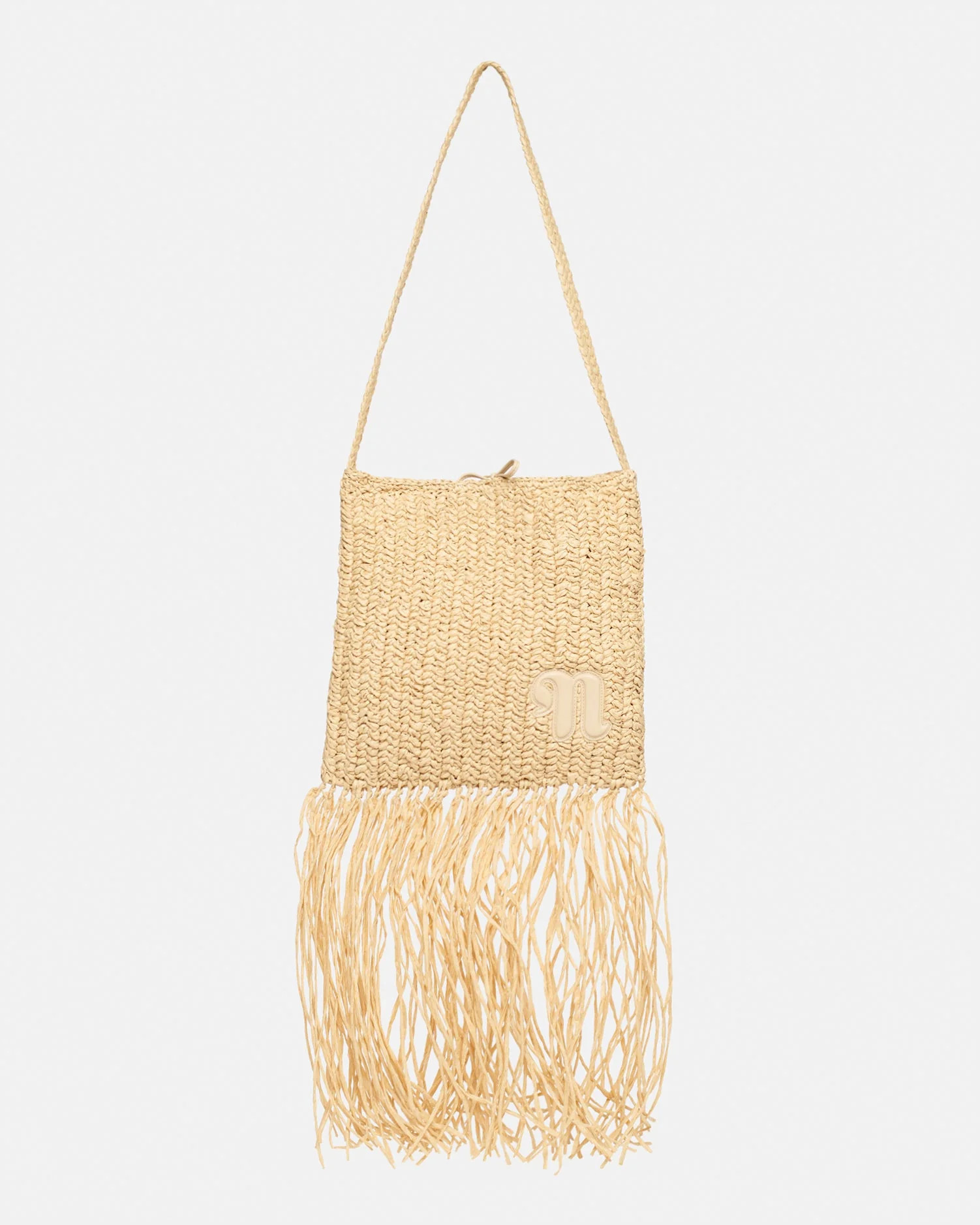 NANUSHKA - The Fringe Tote - Sale Fringed Raffia Tote - NaturalAlmond | Nanushka