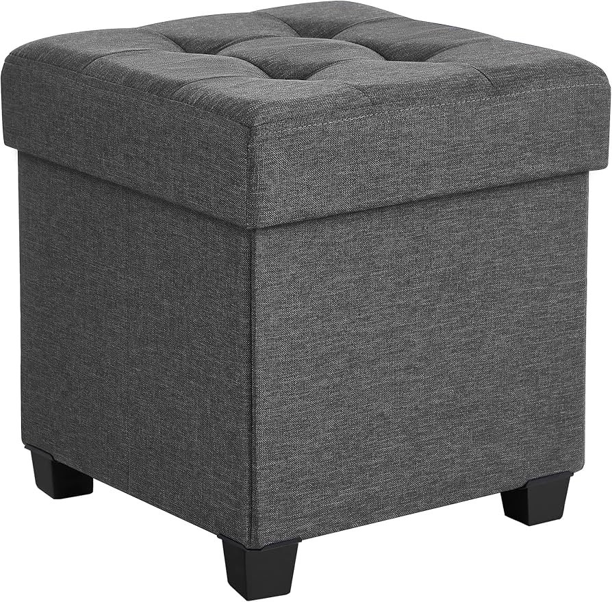 SONGMICS 15 Inches Cube Storage Ottoman, Bedroom Bench with Storage, Foot Stool with Feet, Holds ... | Amazon (US)