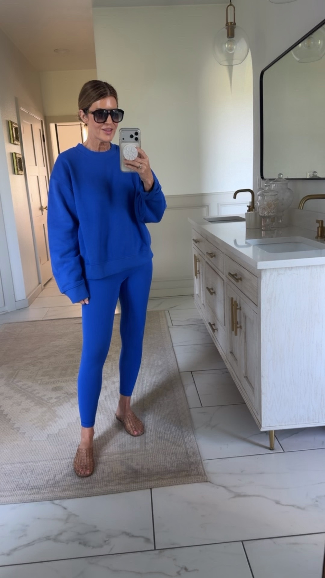 Wearing a medium pullover and size four leggings beach ball blue new color

#LTKOver40 #LTKActive