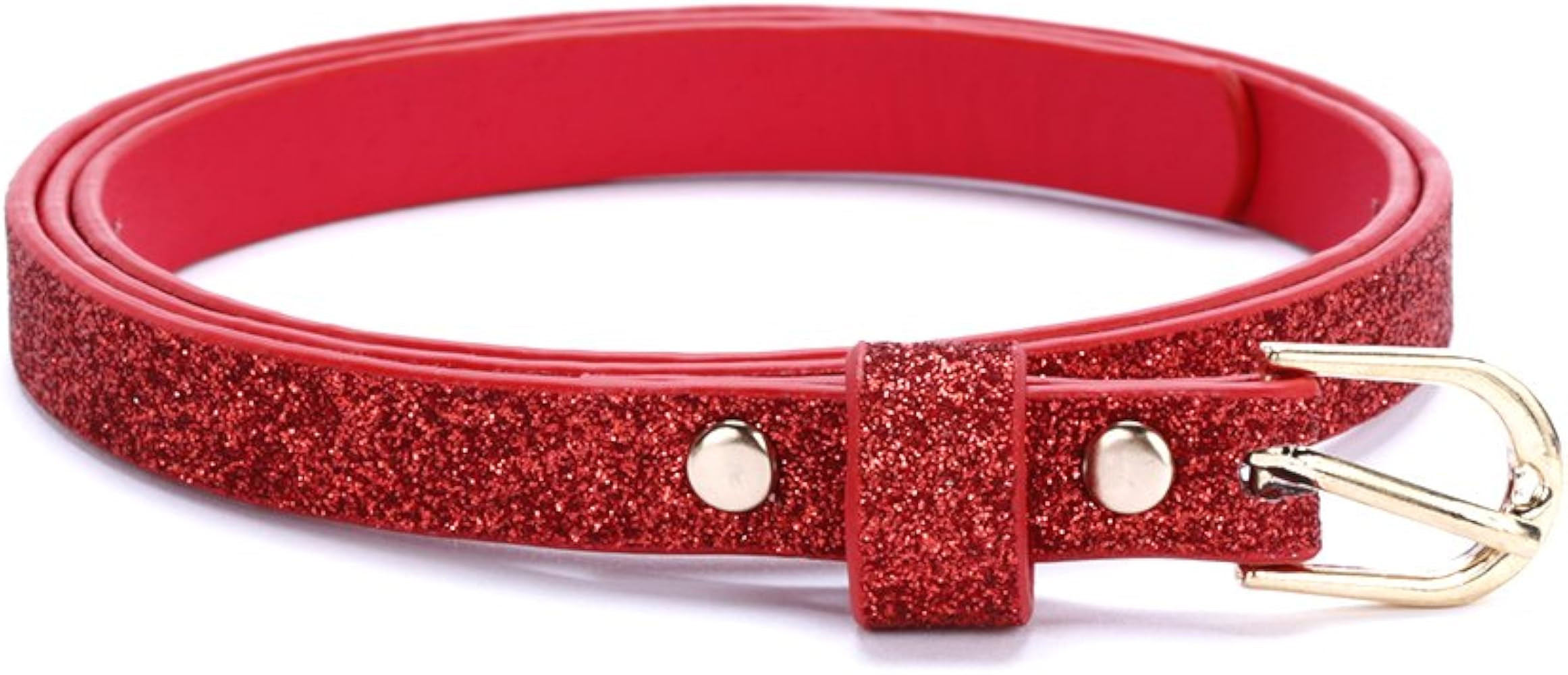 Kids Ultra-Skinny Sparkly Belt, Ages 4-7 Years and 8-14 Years, Stylish Glitter Belt for Girls | Amazon (US)