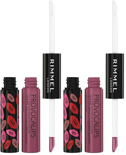 Rimmel London Provocalips 16hr Kiss-Proof Lip Color - Two-Step Liquid Lipstick to Lock in Color and Shine - 220 Lazy Daze, .14 fl.oz. (Pack of 2) | Amazon (US)