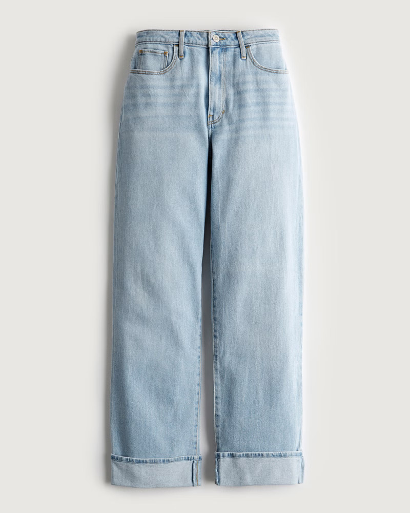 Girls Ultra High-Rise Light Wash Dad Jeans | Girls Bottoms | HollisterCo.com | Hollister (US)