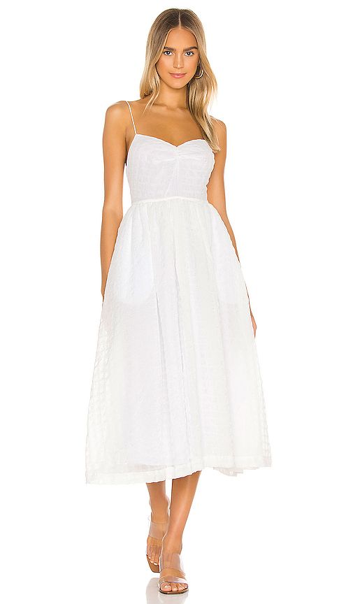 L'Academie The Marie Midi Dress in White. - size XS (also in L) | Revolve Clothing (Global)