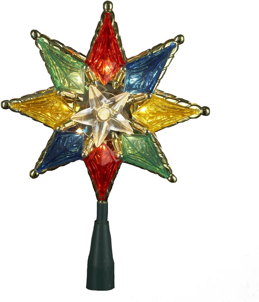Kurt Adler 10-Light 8-Point Star Christmas Treetop, 8-Inch, Multi-Colored | Amazon (US)