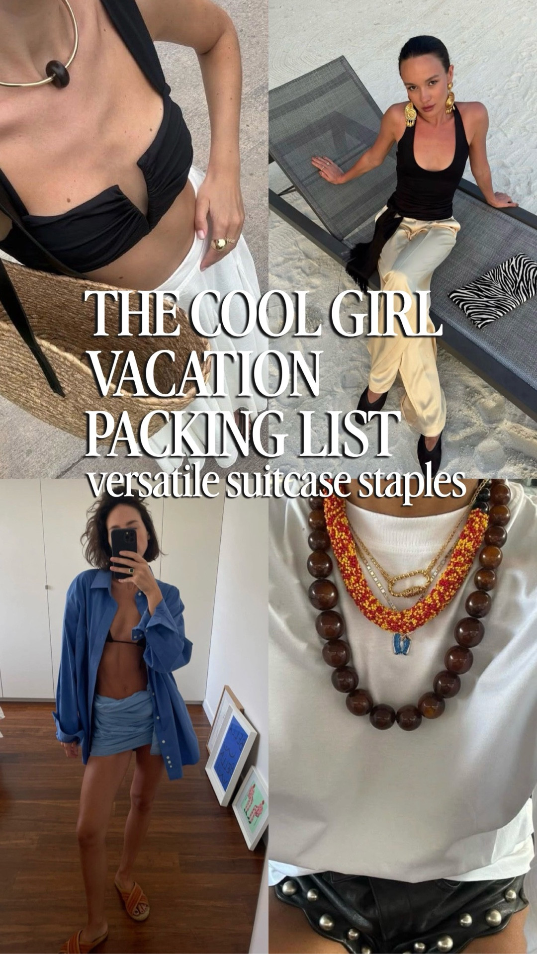 Vacation packing starts with versatile pieces that mix and match. Sharing the cool girl vacation packing list including oversized button downs, minimal black dresses, silk pieces, linen pants, statement jewelry, kitten heel flip flops, flat sandals, silk scarves, and the perfect slouchy white tee. These suitcase staples make vacation outfits easy from beach days to dinners out.

#ltktravel #ltkseasonal #ltkstyletip #ltksummer 
