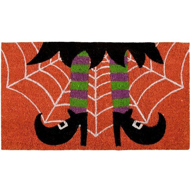 Juvale Halloween Coir Doormat, Spooky Witch Legs, PVC Anti-Slip (17 x 30 In) | Target