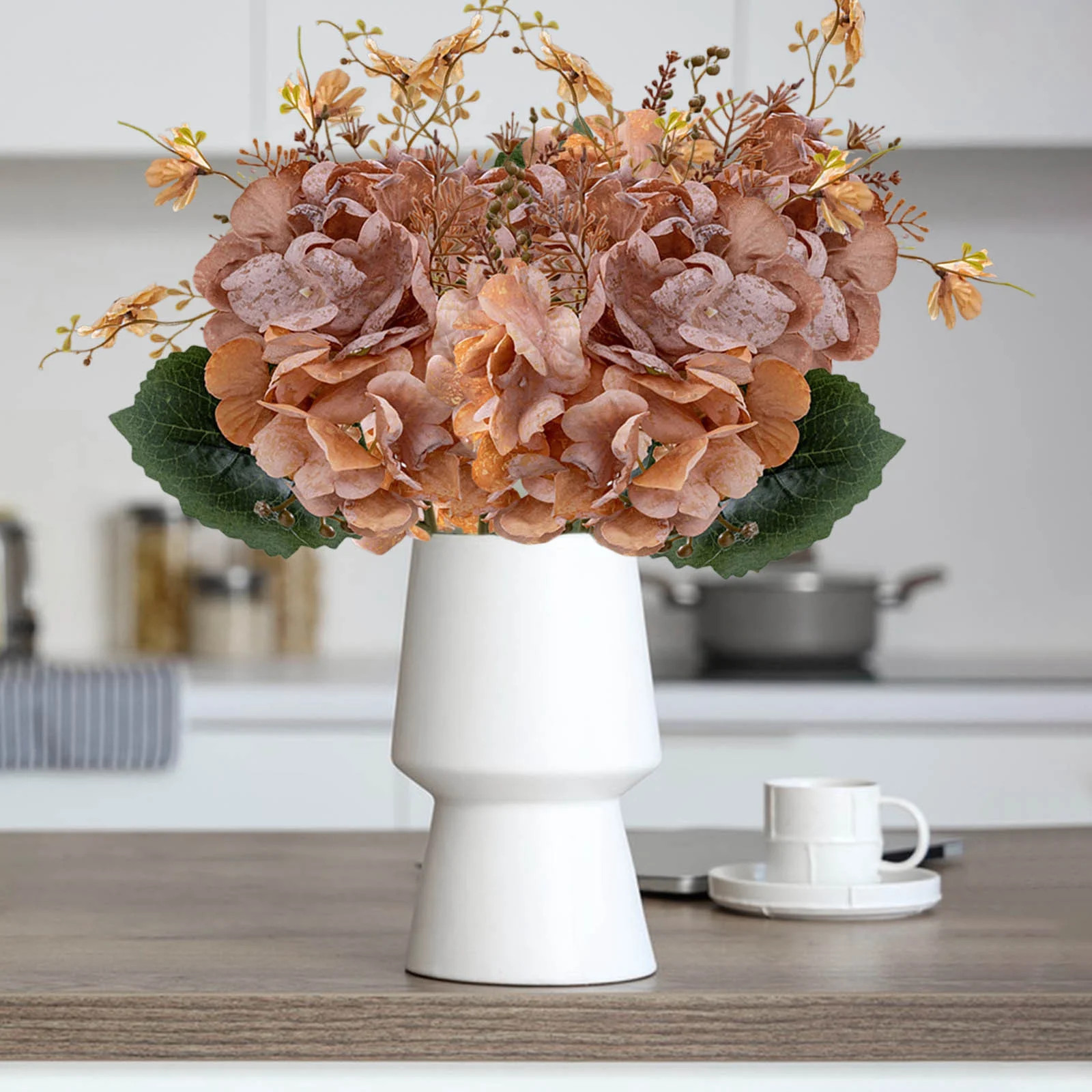 Todaioua Fall Hydrangea Artificial Flowers for Decoration, Fall Artificial Flowers Floral Stems f... | Walmart (US)
