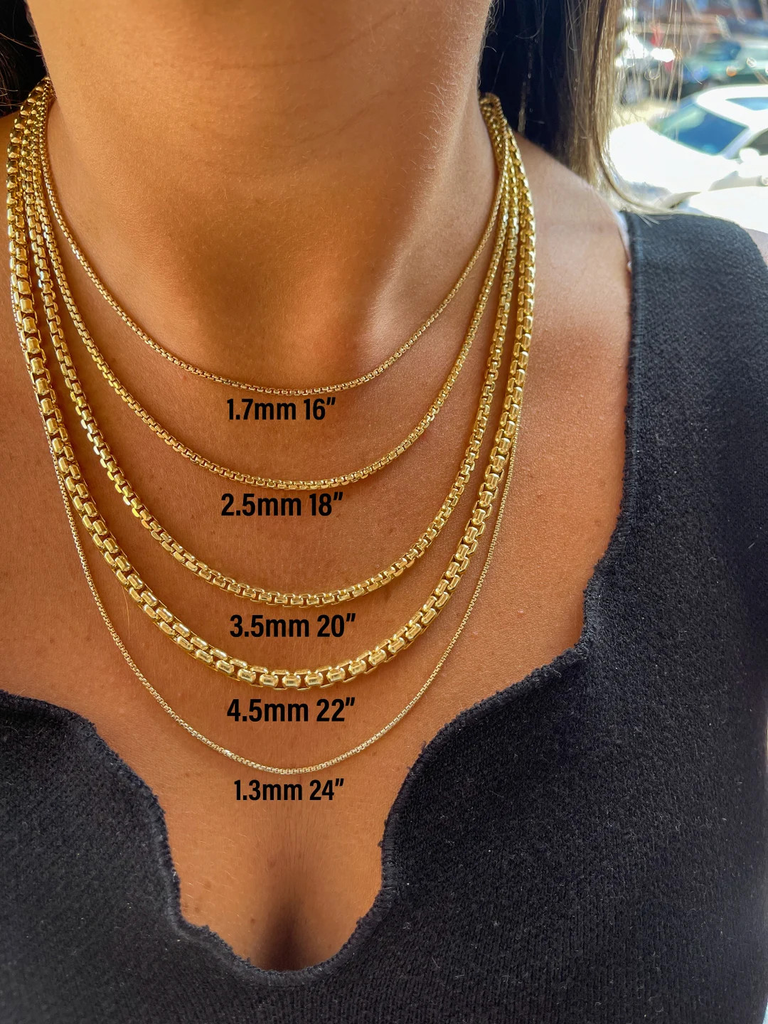 14K Gold Round Box Chain Round Box Delicate Gold Box Chain Unisex Trendy Round Box Chain 724 - Et... | Etsy (US)