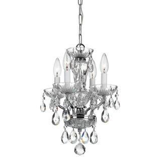 Traditional Crystal 4-Light Bronze Mini Chandelier | The Home Depot