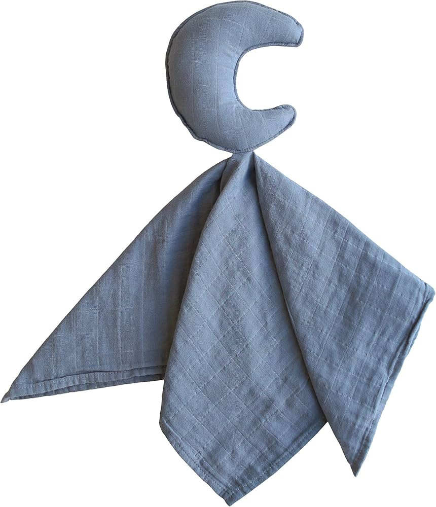 mushie Moon Security Blanket | Baby Lovey | 100% Organic Muslin Cotton (Tradewinds) | Amazon (US)