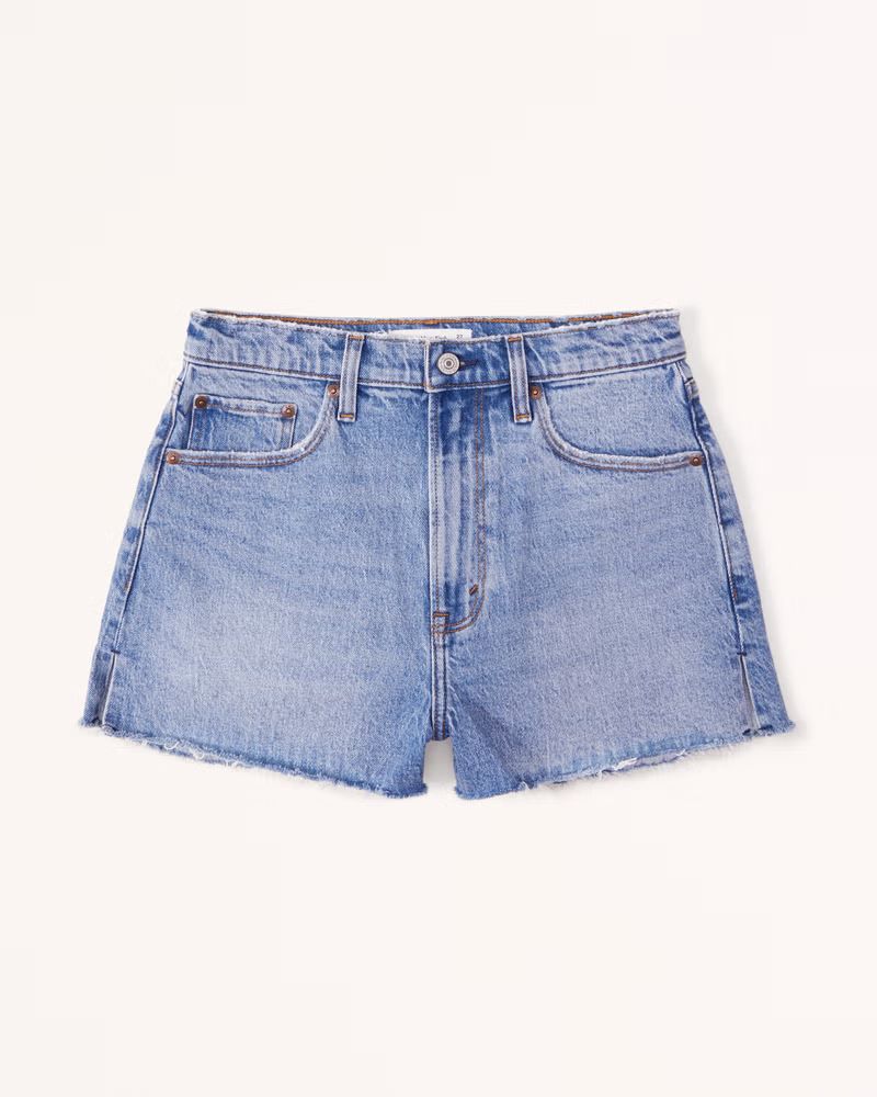 Abercrombie & Fitch Women's Curve Love High Rise Mom Short in Medium - Size 33 | Abercrombie & Fitch (US)