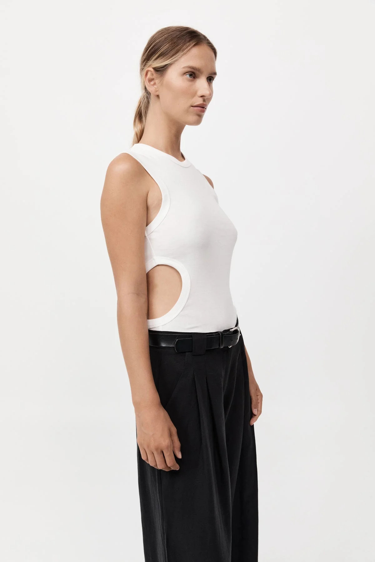 Organic Cotton Cut Out Tank - White | St. Agni (US, UK, EU)
