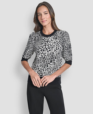 DKNY Women's Leopard Print Sweater - Macy's | Macy's