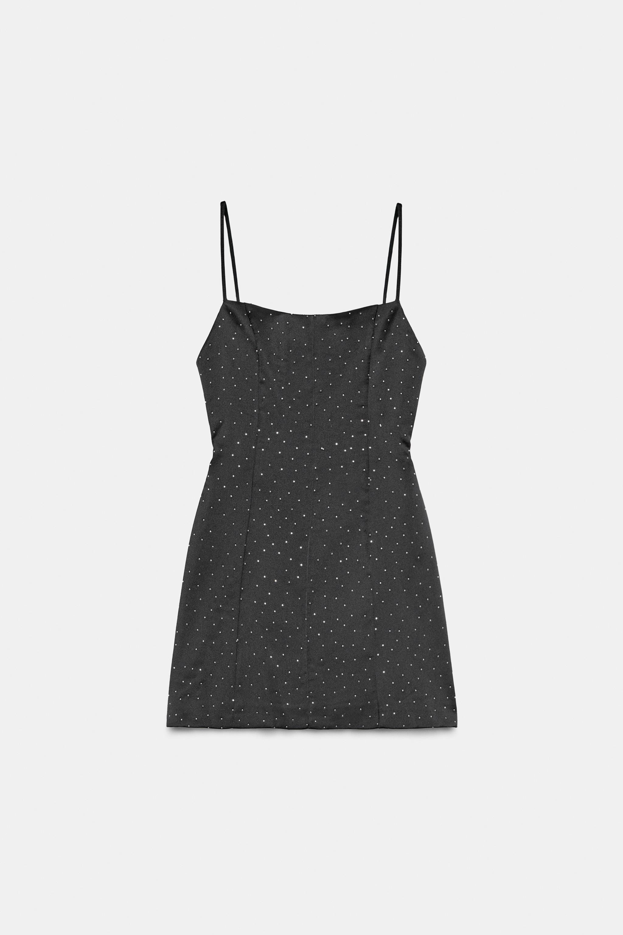 RHINESTONE SATIN EFFECT MINI DRESS | Zara US