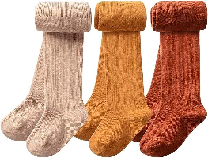 CHUNG Toddler Little Girls Cotton Tights Footed Thick Winter Cable Knit Legging Pantyhose Stockin... | Amazon (US)