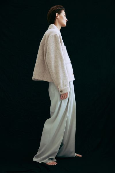 Wool-blend jacket - Beige marl - Ladies | H&M GB | H&M (UK, MY, IN, SG, PH, TW, HK)