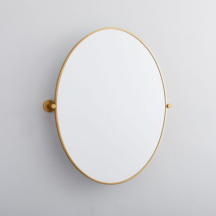 Metal Frame Pivot Oval Wall Mirror - 26" | West Elm (US)