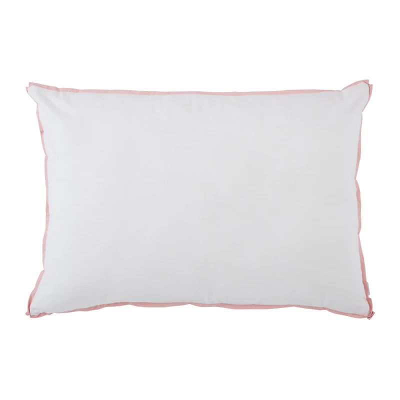 White with Blush Flange Oversized Pillow | Room 422