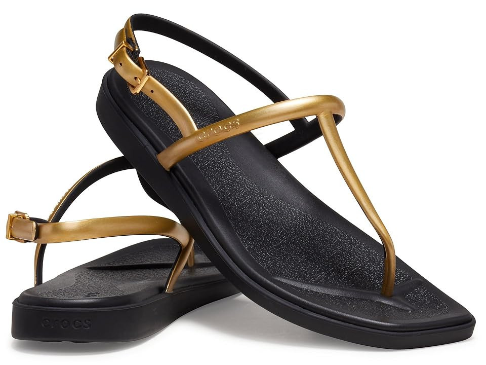Crocs Miami Thong Sandals Women's Sandals Metallic Black : 5 M, Manmade/Rubber | Zappos