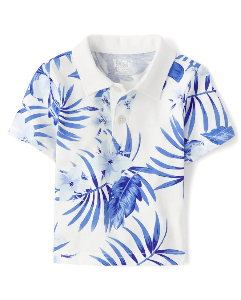 Baby And Toddler Boys Matching Family Tropical Polo - simplywht | The Children's Place