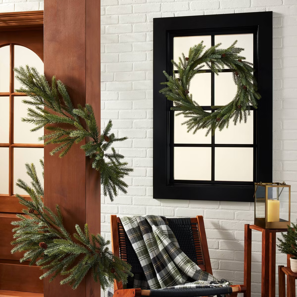 26" Faux Spruce & Pinecone Christmas Wreath - Hearth & Hand™ with Magnolia | Target