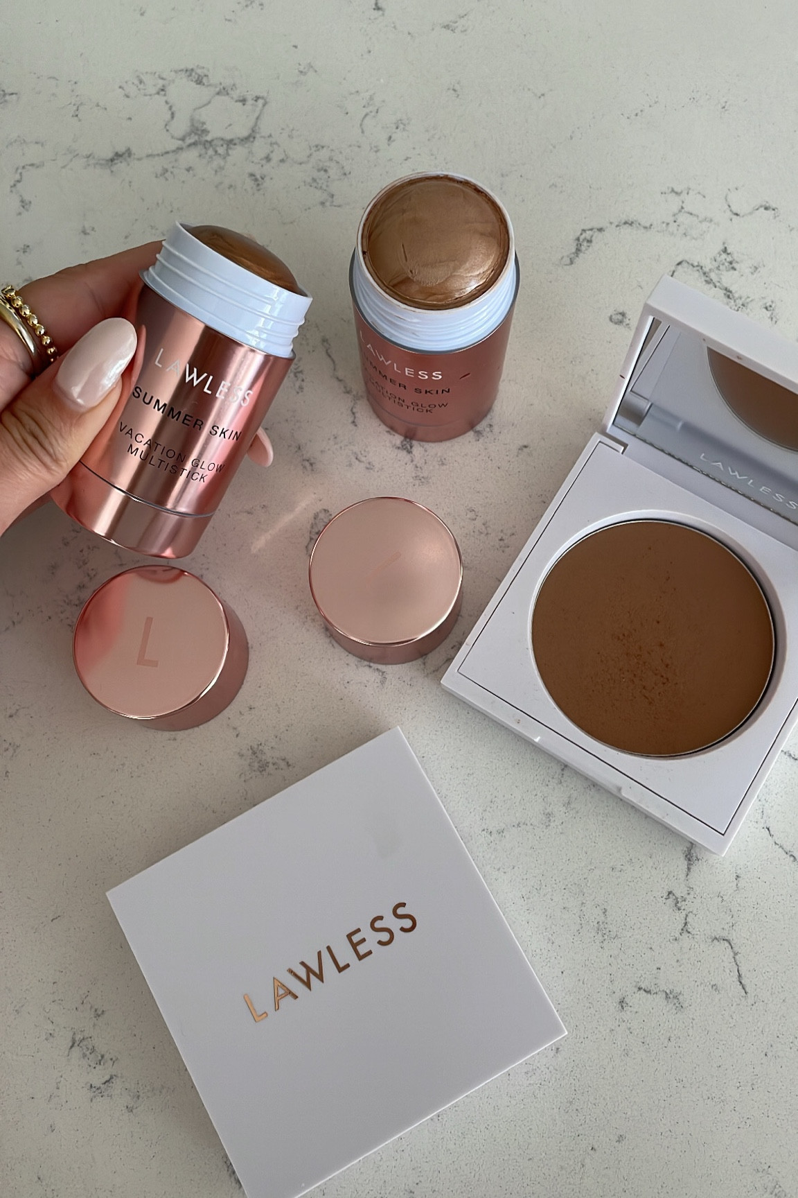 This lawless set is SO GORGEOUS if you’re looking for a bronzed glowy look! Comes in two shades! I used the lighter one 🫶🏼 

#LTKstyletip #LTKbeauty #LTKunder100