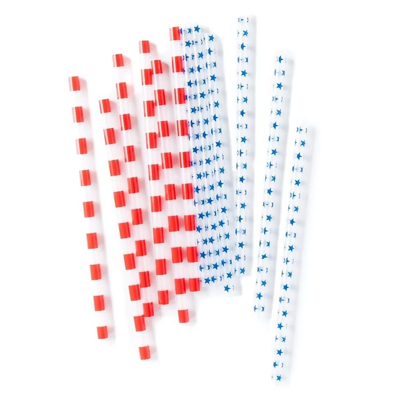 Patriotic Straws | Reusable Plastic Straws - Reusable Drinking Straws - 4th of July Party - Hard ... | Etsy (US)