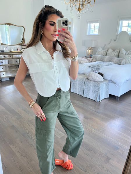 Wearing a size small in top and 24 in pants! 

Spring fashion, summer fashion, Amazon fashion, women’s cargo pants, citizens of humanity, affordable fashion, house shoes, summer slippers, Emily Ann Gemma 

#LTKShoeCrush #LTKxWalmart #LTKStyleTip