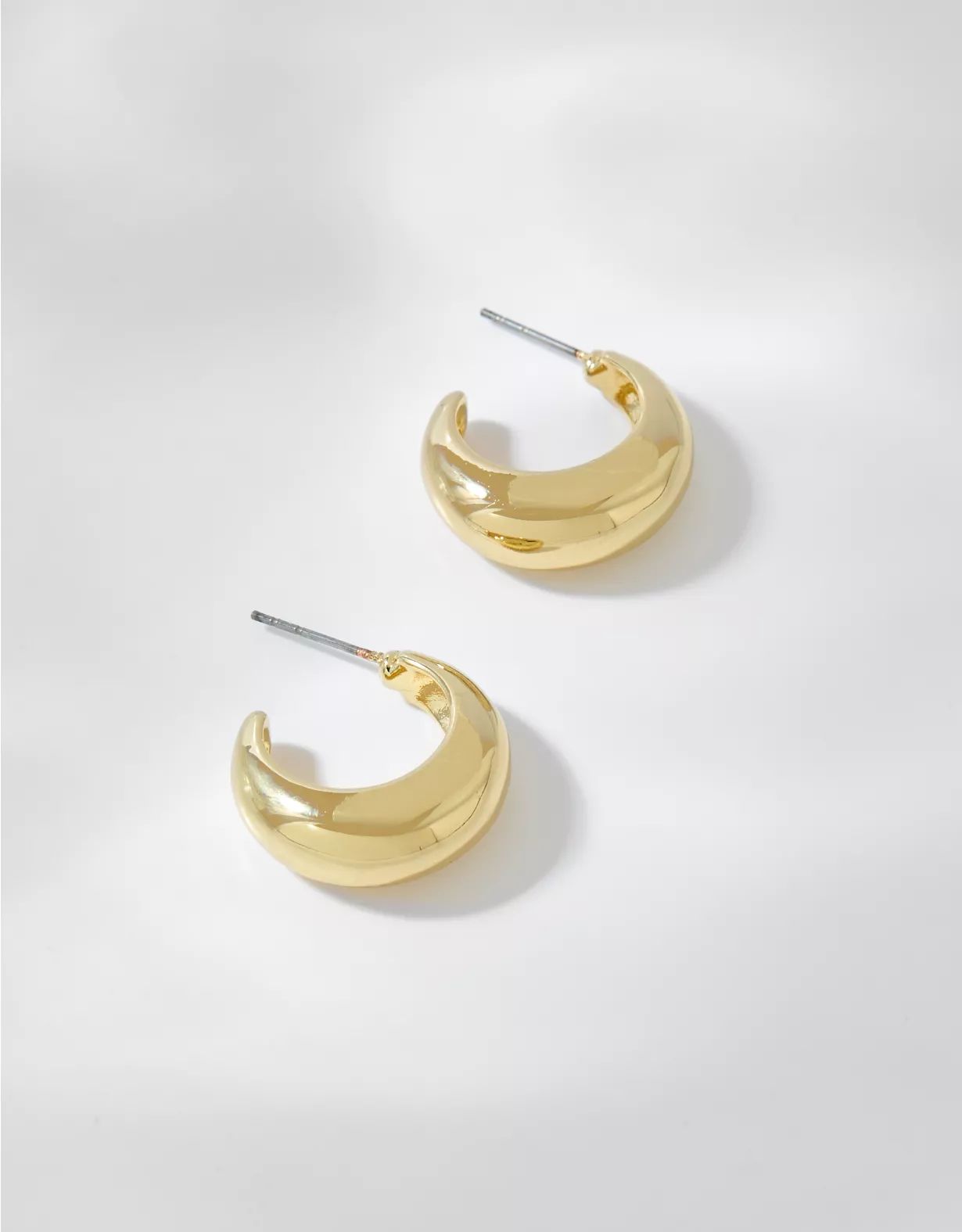 Aerie Shiny Gold Hoop Earrings | Aerie