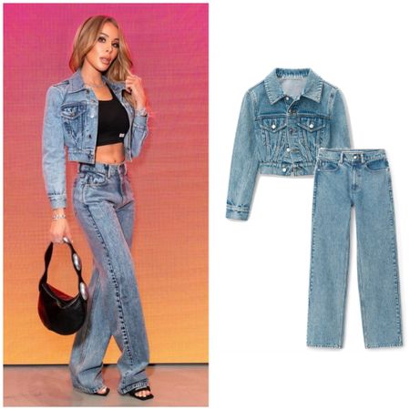 Lisa Hochstein’s Cropped Jean Jacket and Straight Leg Jeans