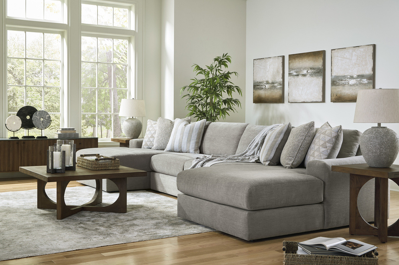 Avaliyah 4-Piece Double Chaise Sectional In Ash | 1stopbedrooms