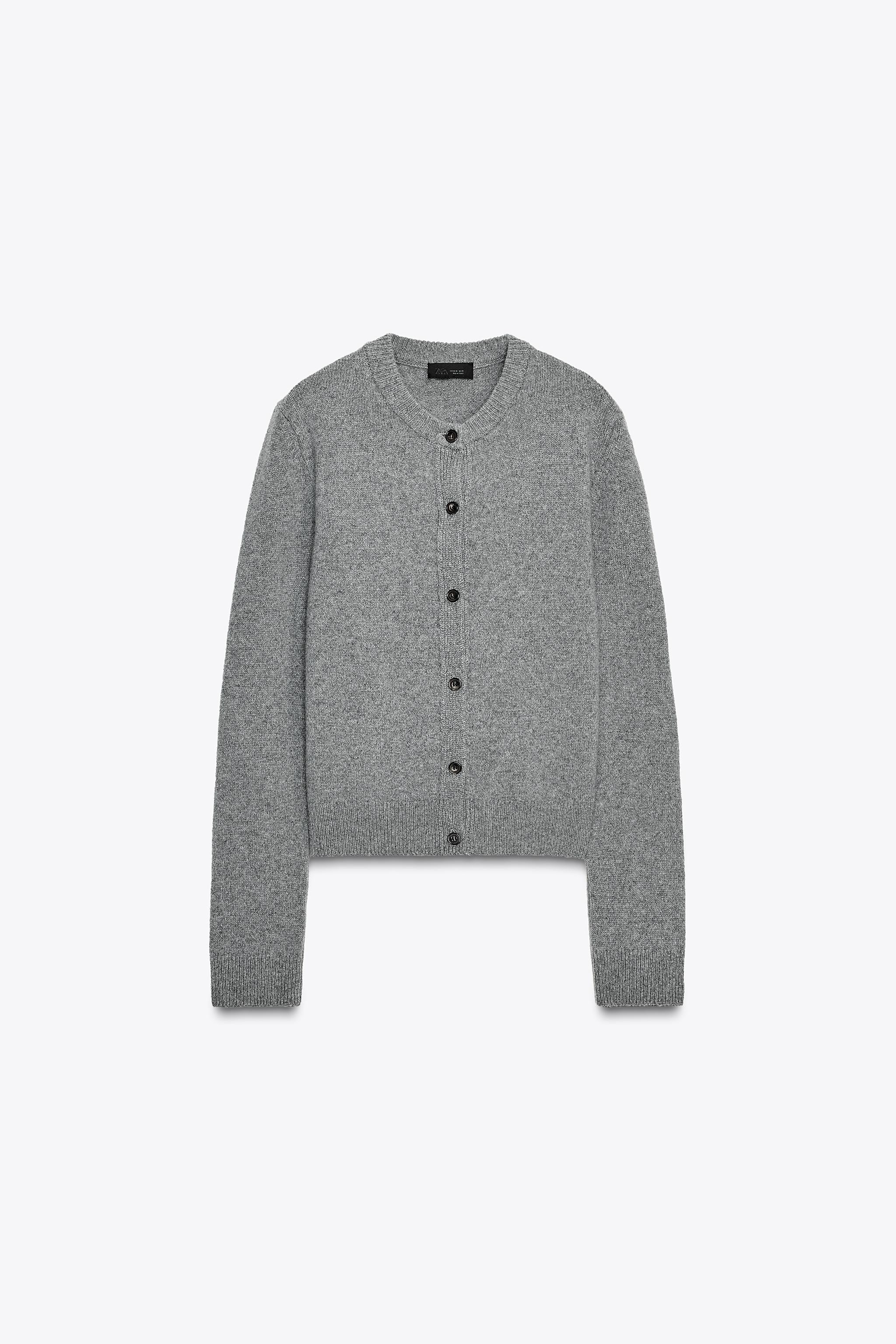 CASHMERE AND WOOL LONG SLEEVE CARDIGAN | Zara UK