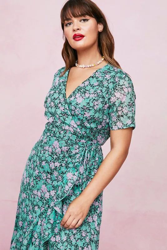 Plus Size Floral Wrap Maxi Dress | Nasty Gal (US)