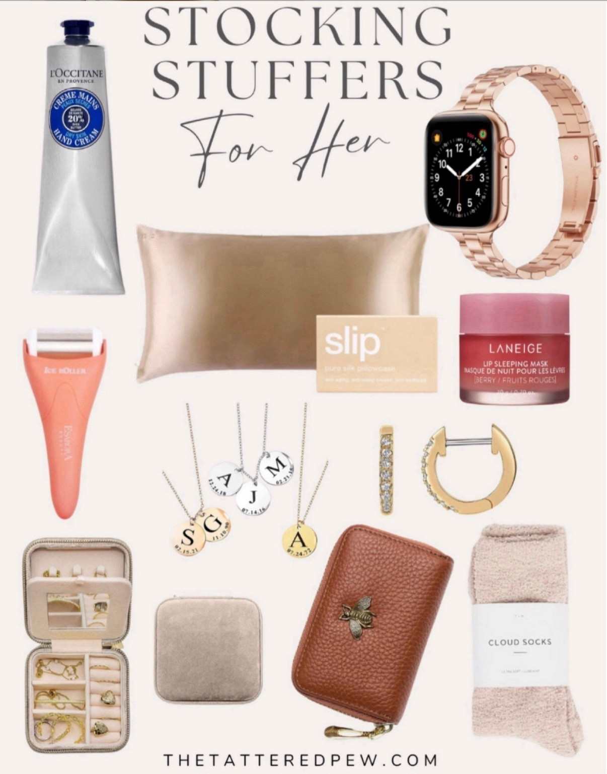 Stocking stuffer ideas for her! 


Apple Watch band, gold hoop earrings, laneige lip mask, mini wallet, cozy socks, jewelry organizer, initial necklace, facial ice roller, slip silk pillowcase  

#LTKHoliday #LTKGiftGuide #LTKSeasonal