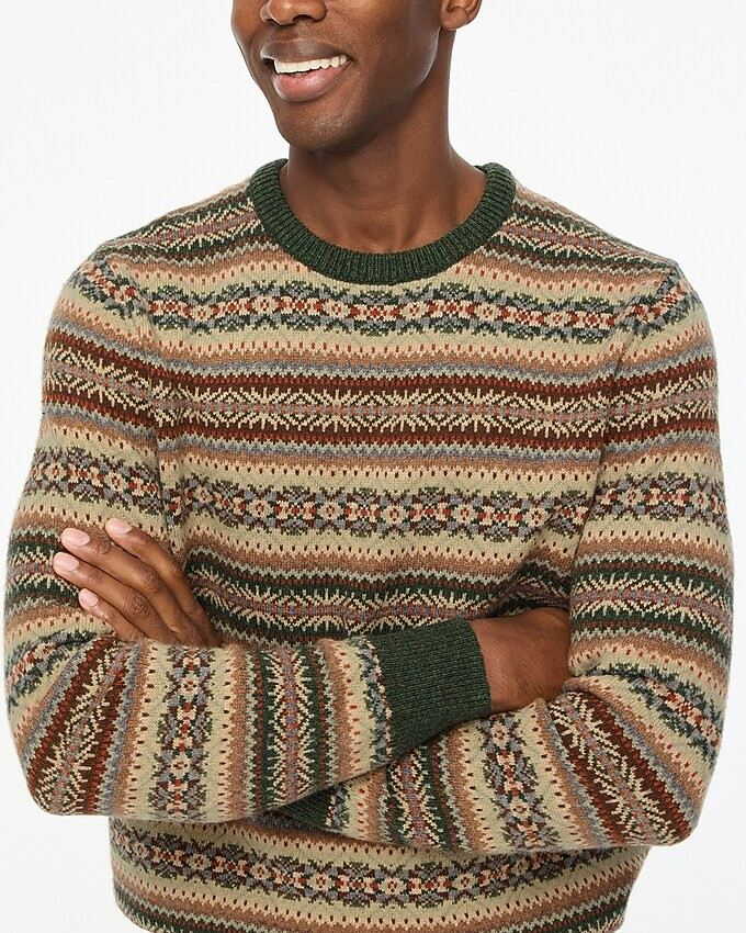 Lambswool-blend Fair Isle crewneck sweater | J.Crew Factory
