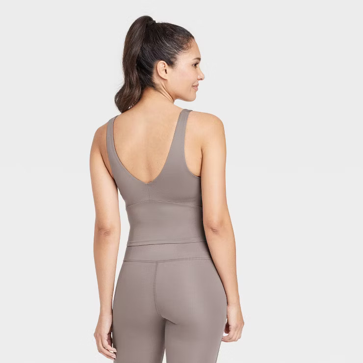 Women's Light Support V-Neck Cropped Sports Bra - All in Motion™ | Target