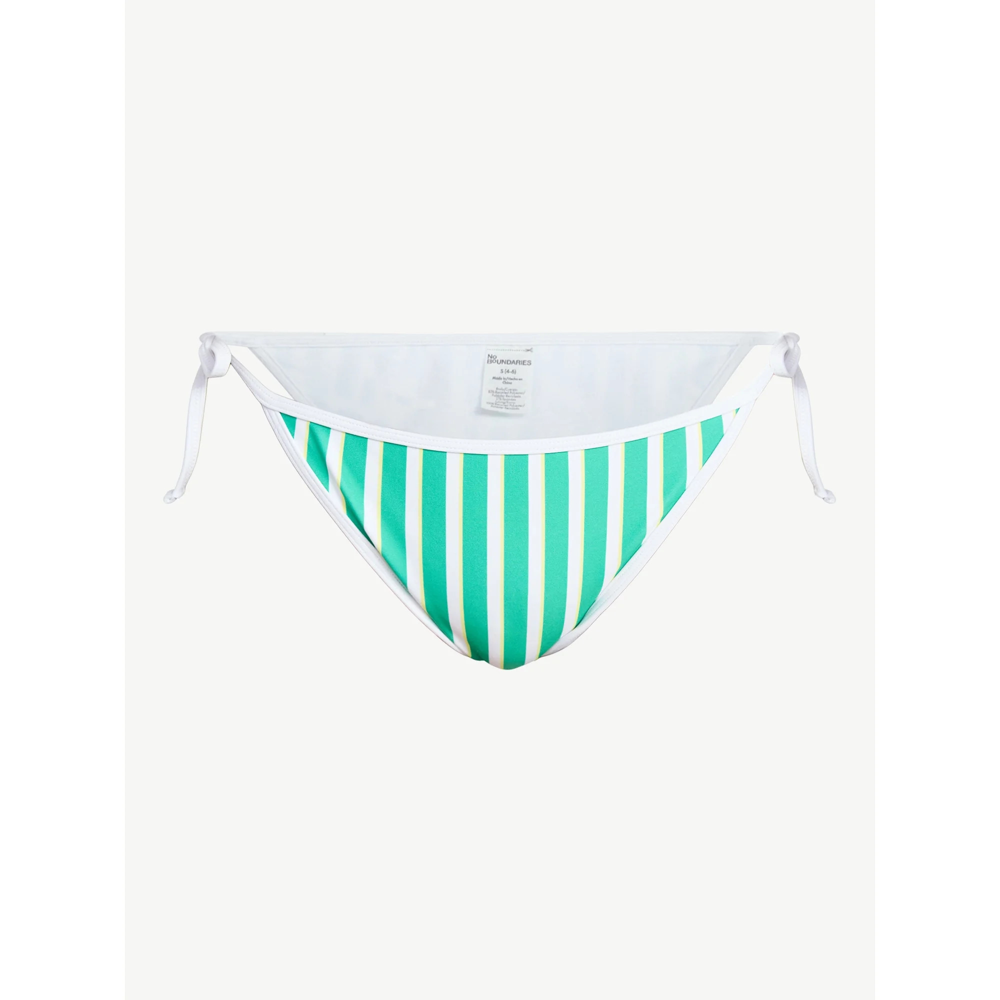 No Boundaries Sporty Striped Side Tie Bikini Bottoms, Women’s XXS-XXL | Walmart (US)