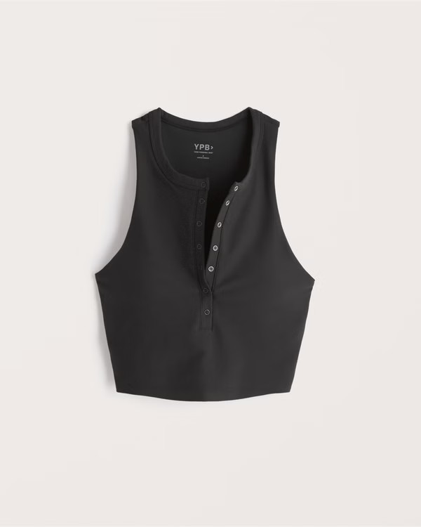 YPB sculptLUX Plunge Henley Slim Tank | Abercrombie & Fitch (US)