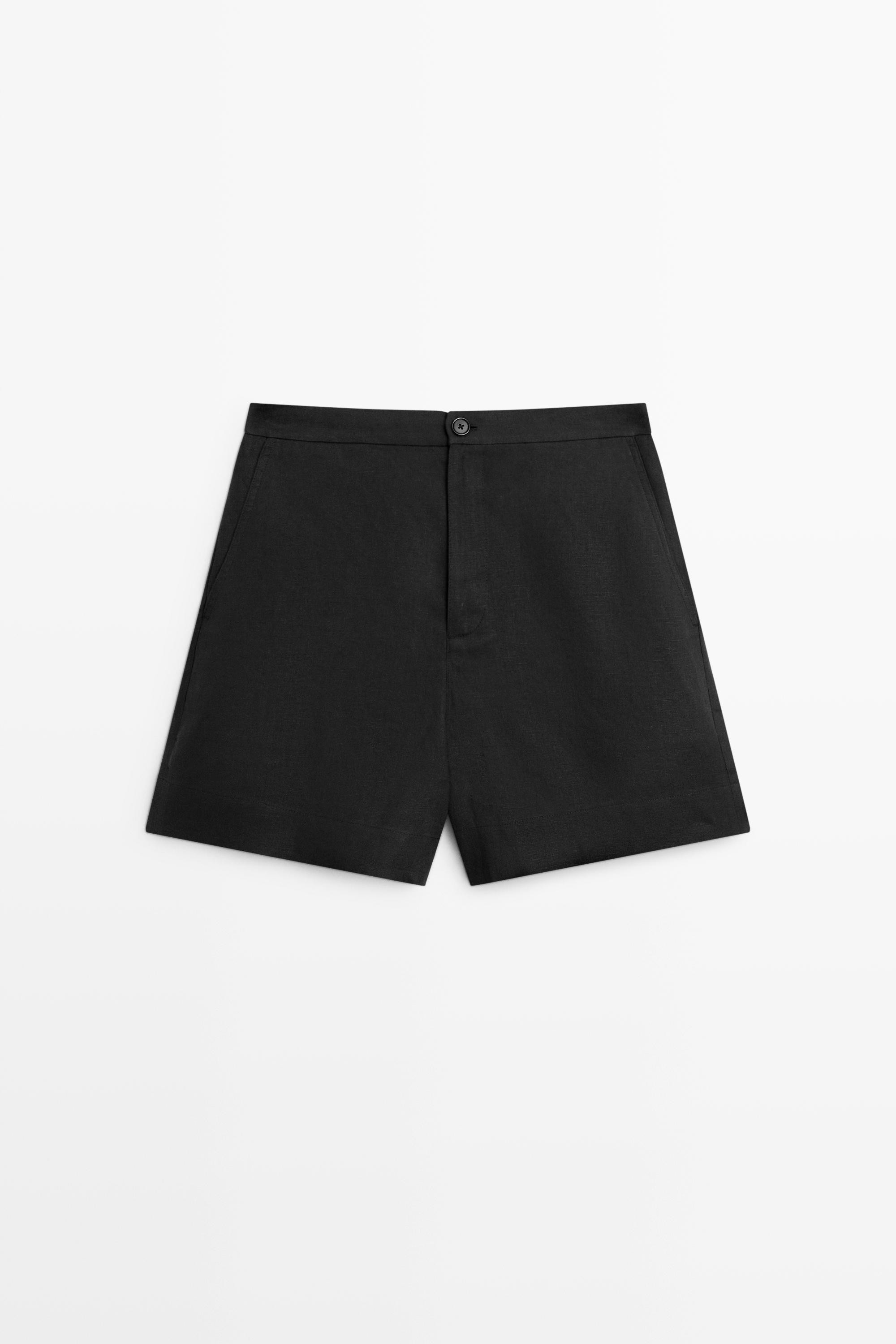 100% linen short Bermuda shorts | Massimo Dutti US