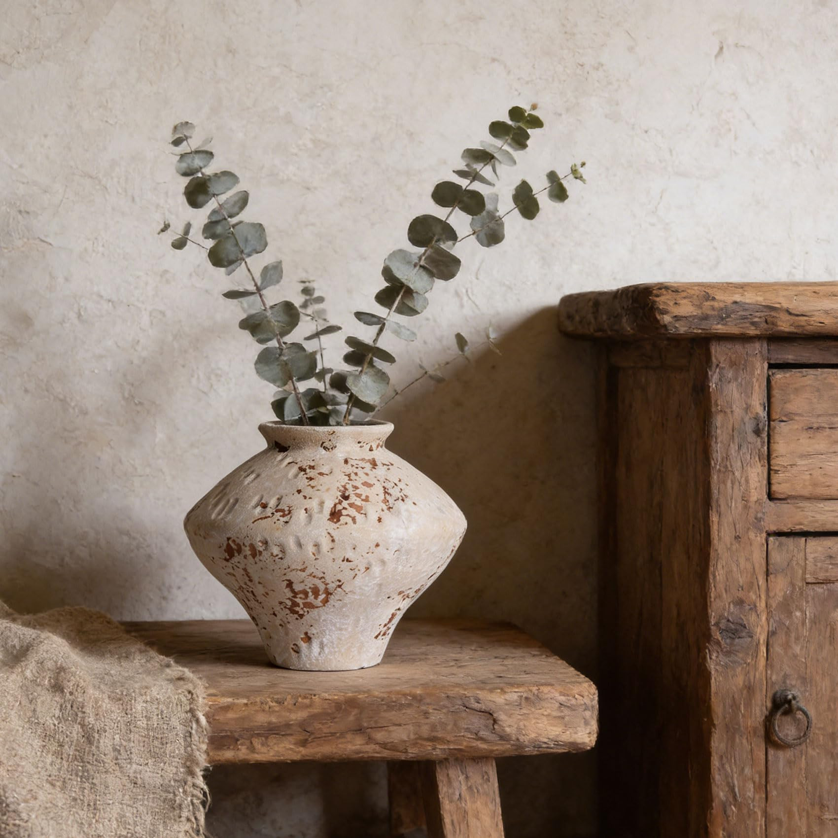 Wabi Sabi Rusty Vintage Vase, 6.3" Tall Wabi Sabi Decor Rustic Farmhouse Pottery Vase for Centerp... | Amazon (US)